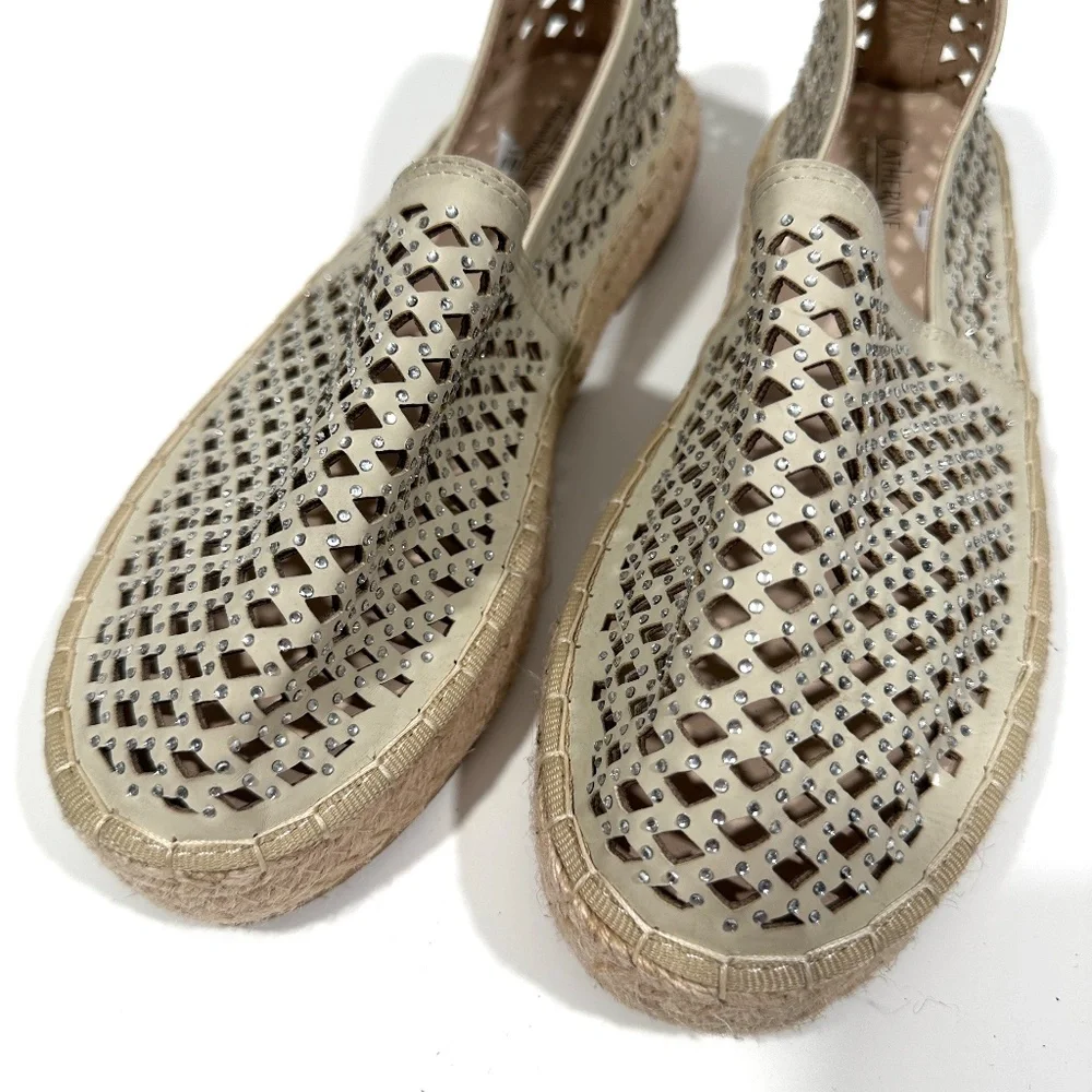 Catherine Malandrino [ Women 8.5 ] Sparkly Embellished Espadrilles Slip on Shoes